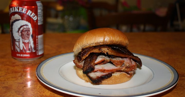 Pork Barbecue & Bacon on hamburger bun