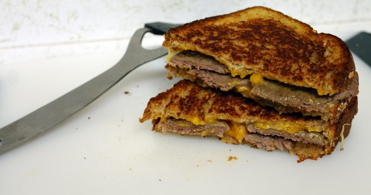Grilled Steak and Cheese on whole grain