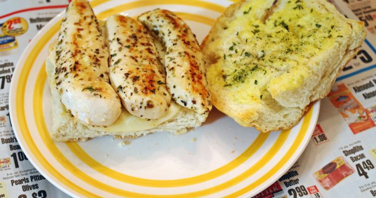 Italian Chicken Tenders on garlic bread