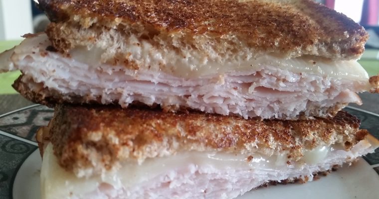 Grilled Turkey and Cheese on wheat