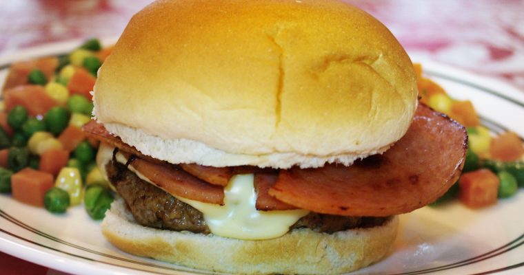 Pork Roll Cheeseburger on bun