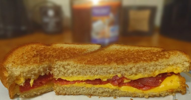 Pepperoni and Cheddar Grilled Cheese on whole grain