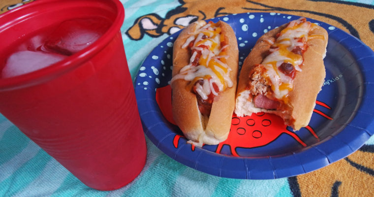 Chili cheese dogs on buns
