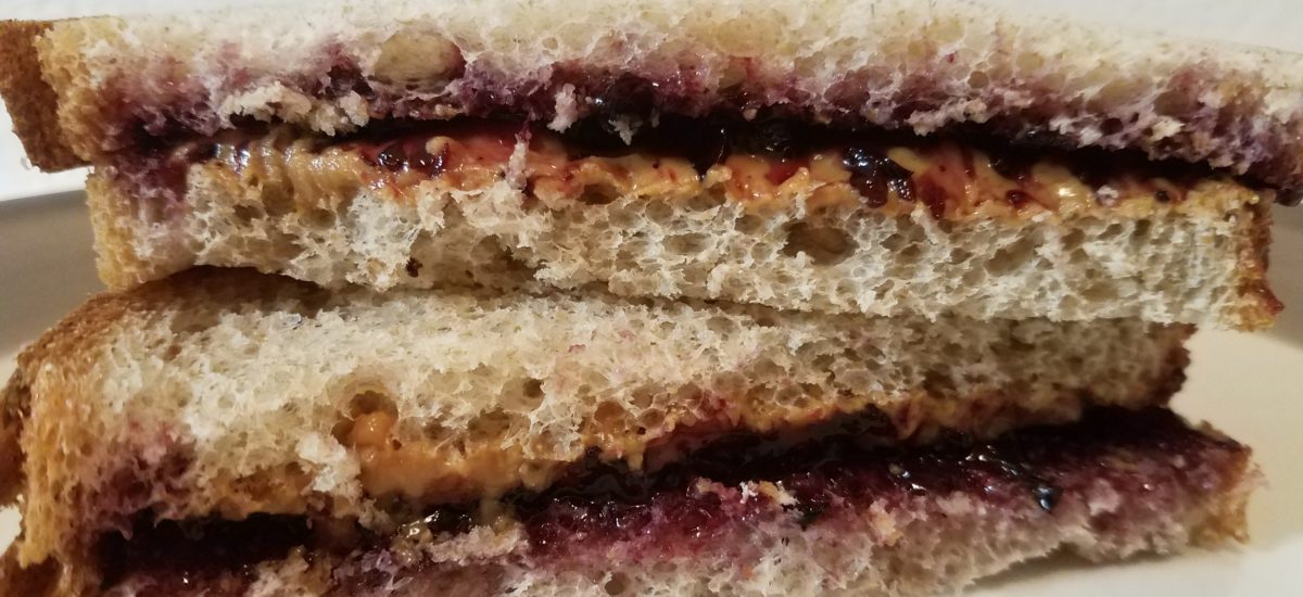 Peanut Butter and Jelly on wheat