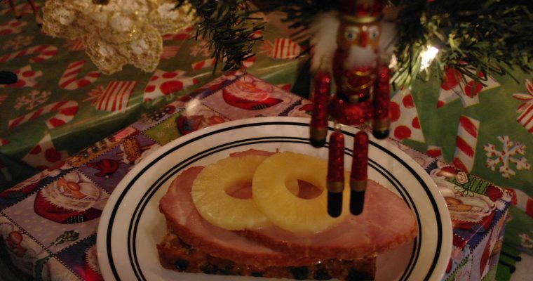 Open-face Ham on Fruitcake