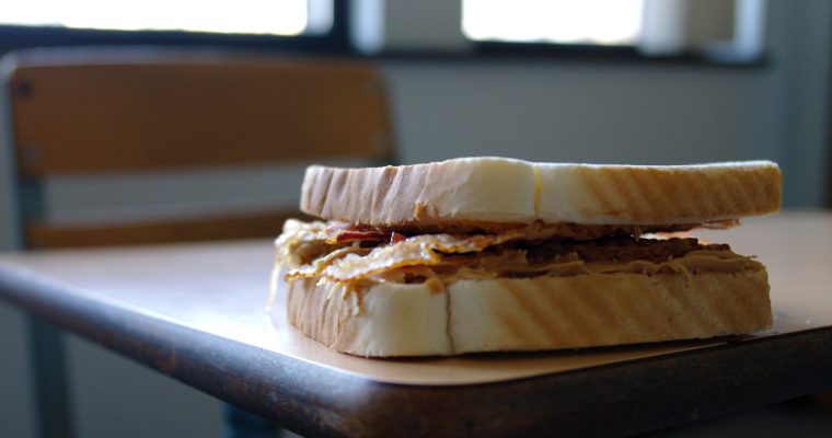 Peanut Butter and Bacon on white