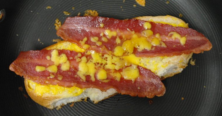 Cheese Dream with Bacon on white