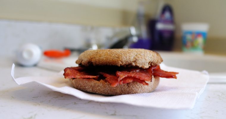 Bacon on english muffin