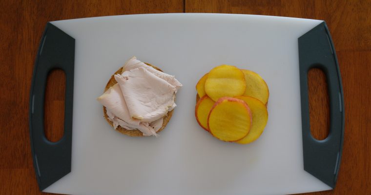 Turkey and Peaches on bread thin