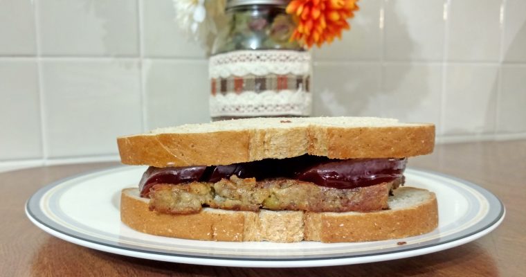Fried Stuffing and Cranberry on Rye