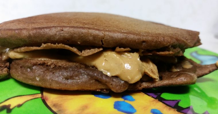 Peanut Butter on chocolate pancake