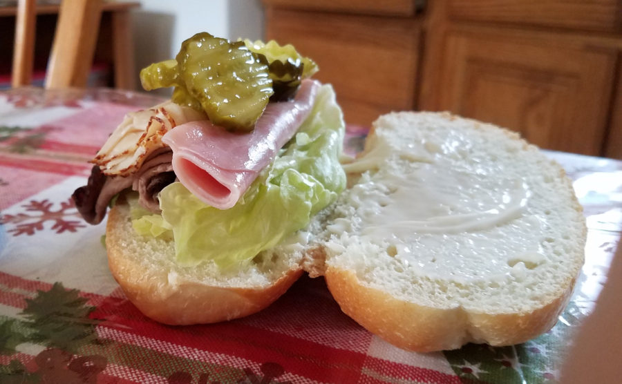Turkey, Ham, and Roast Beef on italian roll Sandwich Portraits